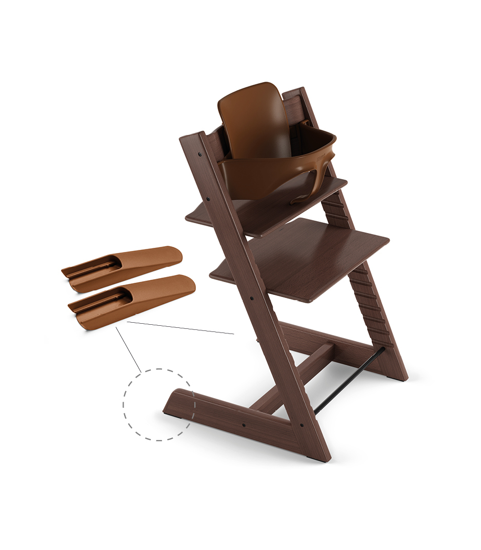Tripp Trapp&reg; Chair Walnut Brown, Beech, with Baby Set.